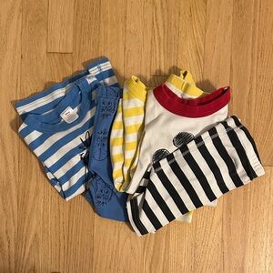 Hanna Andersson Kids Pajama Sets - Blue, Yellow, Red, Black Stripes